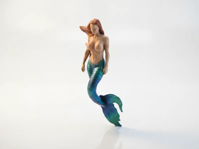 人魚フィギュア 女性ファンタジー 3Dプリント可能