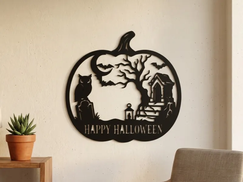 Happy Halloween Pumpkin Wall Art