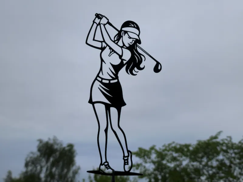 Female Golfer Silhouette 2D Wall Art