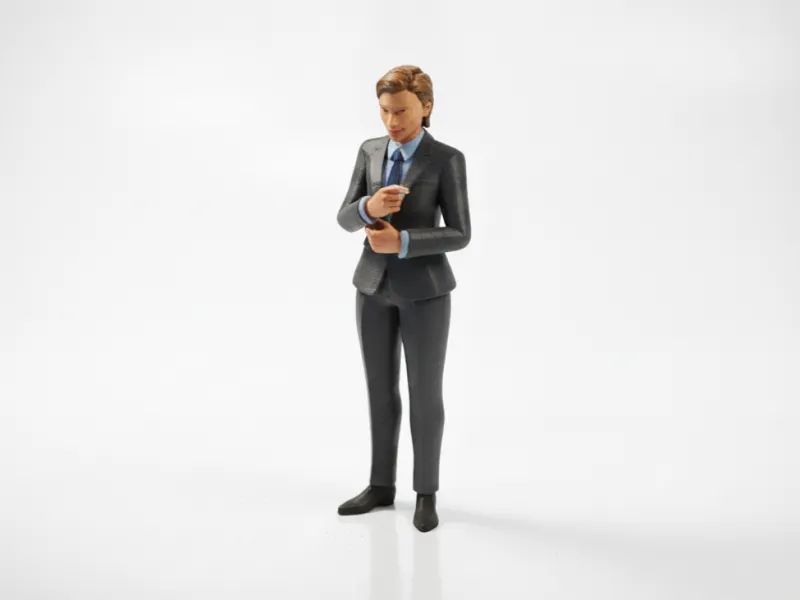 Short Hair Lady Business Suit Figurine 3D Printable