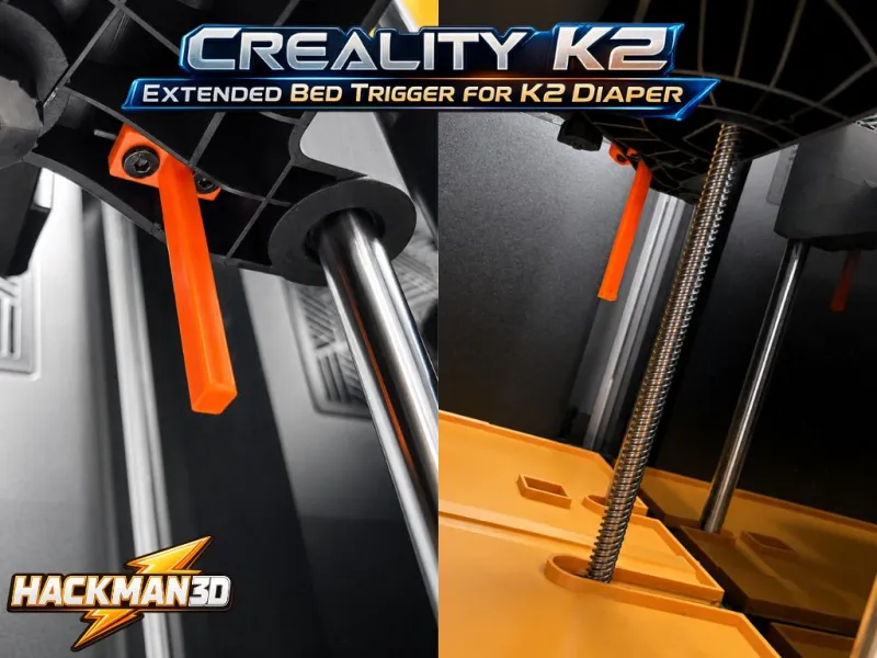 Creality K2 Extended Bed Probe Fix – Long Trigger Sensor