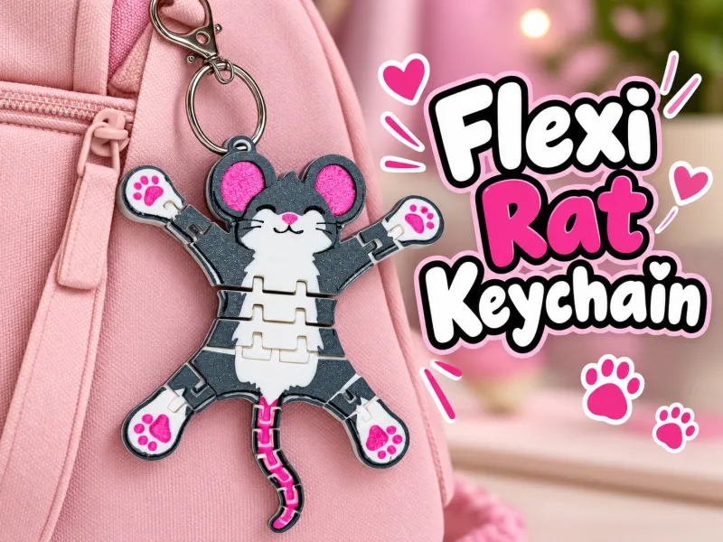Flexi Rat Keychain | Articulated