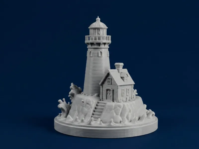 Leuchtturm-Diorama-Figur