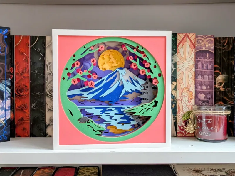 Japanische Schattenbox – Fuji, Sakura & Pagode