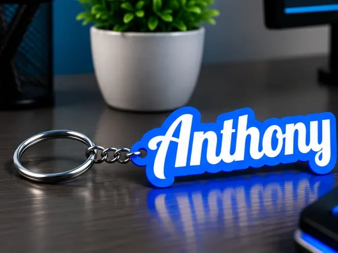 Porta-Chaves Personalizado Nome Anthony Chaveiro 3D