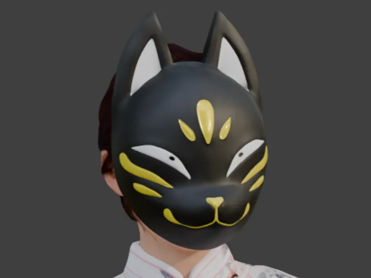 Full Face Kitsune Mask