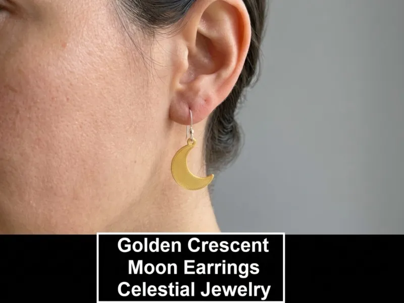 Boucles d'oreilles Croissant de Lune Doré / Bijoux Célestes