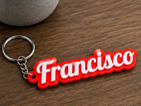 Porta-Chaves Personalizado com Nome – Francisco Keychain 3D