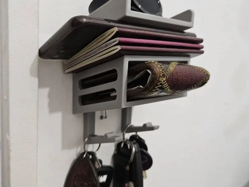 Organizador de pared para billetera, llaves, etc.