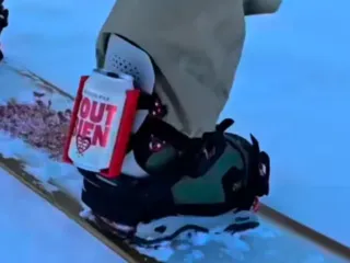 Snowboard beer holder