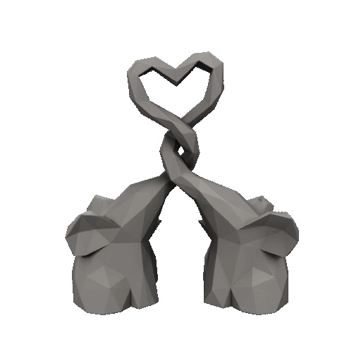 Elephants in love - LowPoly