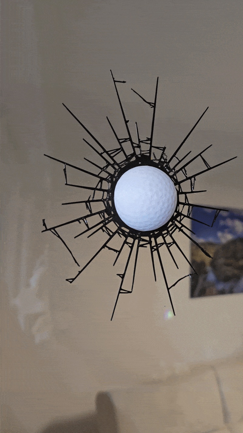 Oops! Broken Window – Golf Ball Prank Decoration-0