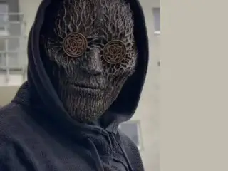 MASCARA MUERTE CON CARA DE MONEDA VIKINGA COSPLAY HALLOWEEN