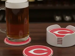 REDS COASTERS AND HOLDER