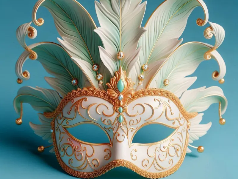3997  Venetian Carnival Mask Color 3D Model  cat  DND  STL