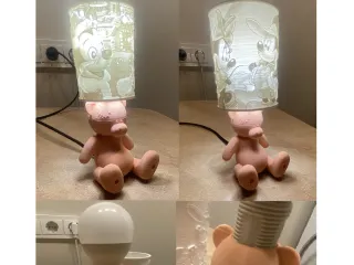 Cute teddy bear lithophane lamp base
