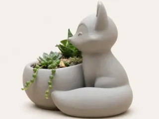 Cute Fox Planter STL Succulent Pot Home Decor