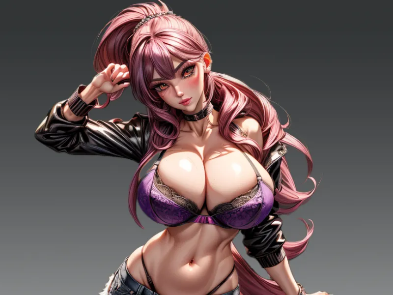 Anime girl in short jeans