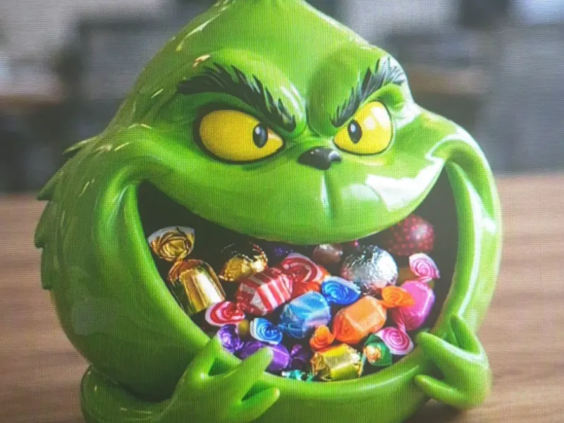 Grinch Şeker Kasesi ve Saklama Kabı stl ve 3MF