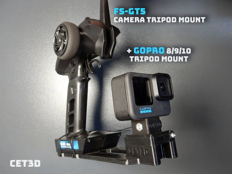 FS-GT5 Camera Tripod Mount + GoPro 8/9/10/11/12/13 Adapter