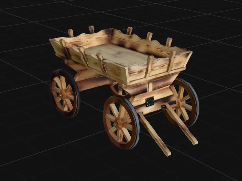 Rustic Wooden Farm Wagon | Vintage Horse Cart