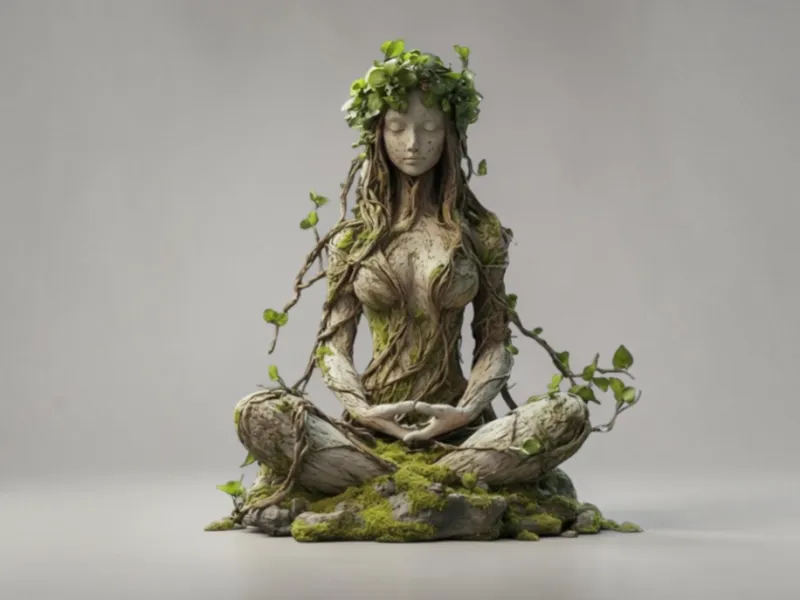 Deusa da Natureza em Meditação (Espírito da Floresta)