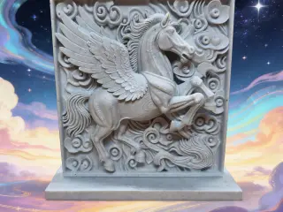 天马行空浮雕立体画