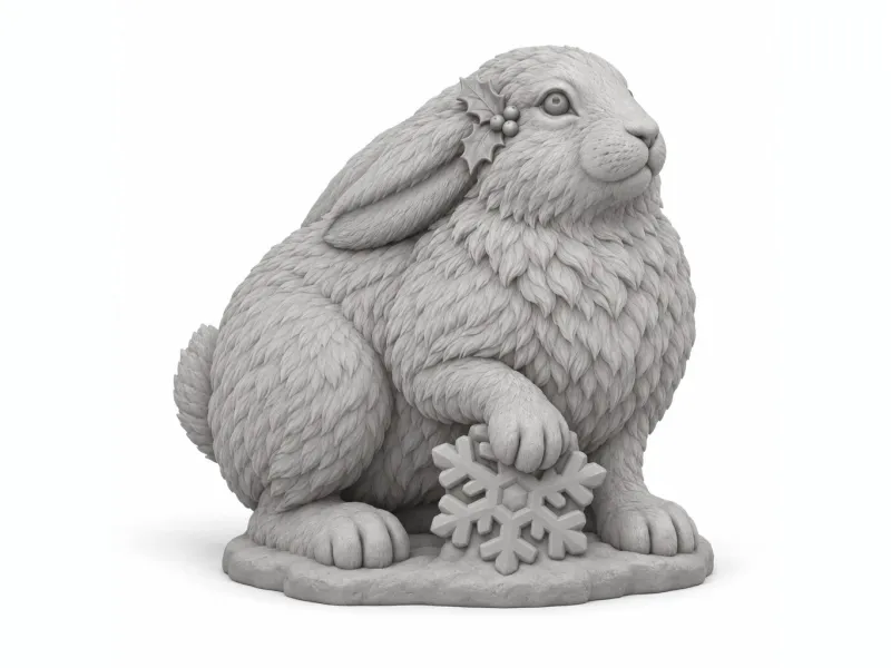 Arctic Hare with Snowflake