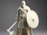 4011  Stern Viking Warrior  with Shield and Axe  DND  STL-0