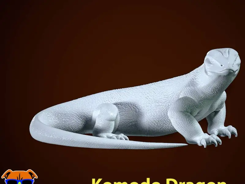 Komodo dragon model - Unicorn statue - 3D print