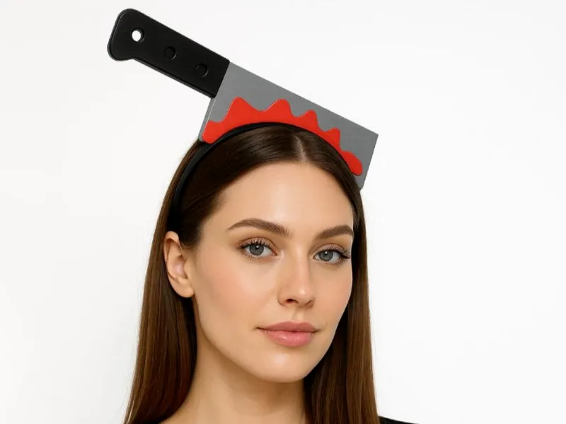 HeadBand with Cleaver Stuck in Head