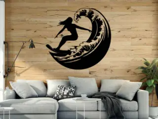 WallArt Surfer Girl