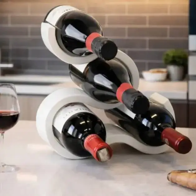 Minimalistisches Weinregal - Hält 4 Flaschen