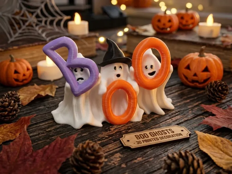 귀여운 3D 장식 "부우 유령들" 👻| 할로윈 탁상용 장식