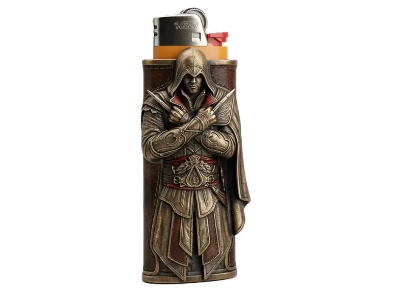 Feuerzeug-Etui für BIC J6 im Assassin's Creed-Stil