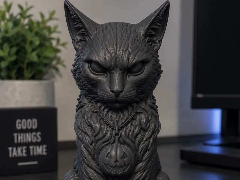 Statue de chat d'Halloween Midnight Guardian