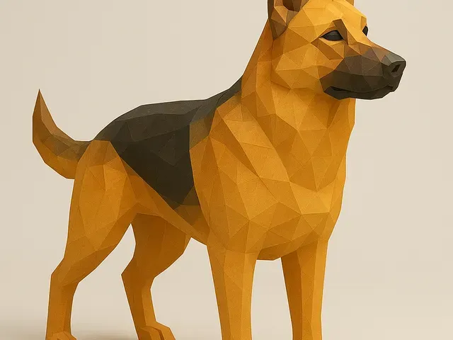 German Shepherd Low Poly 3D Model