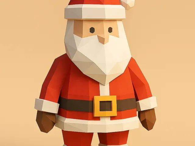Low Poly Santa Claus 3D Model