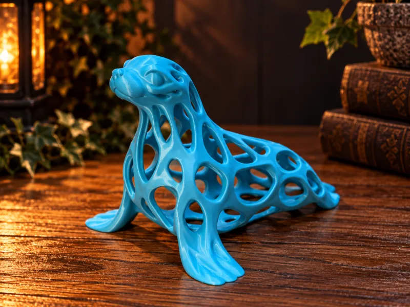 Voronoi Seal – Modern 3D Printed Animal Sculpture