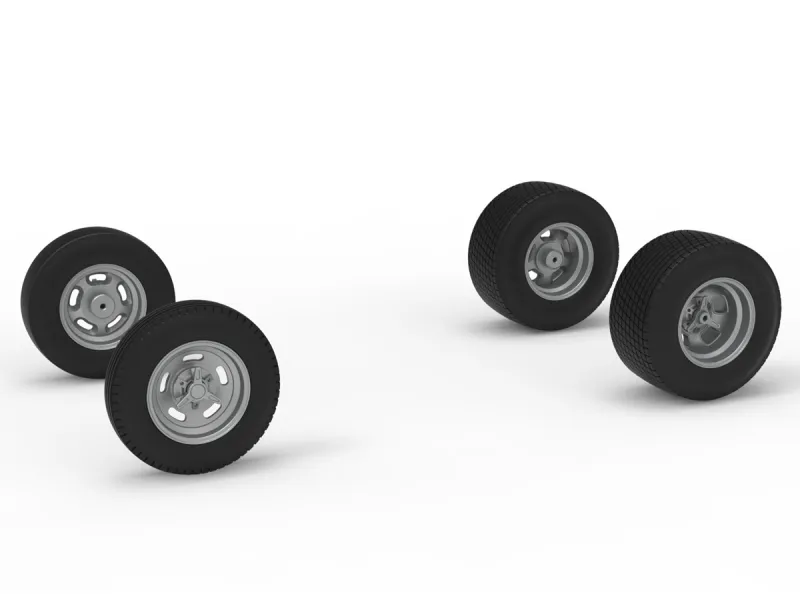 Wheel Set of Dirt Silver Crown Champ car V2 Scale 1:25