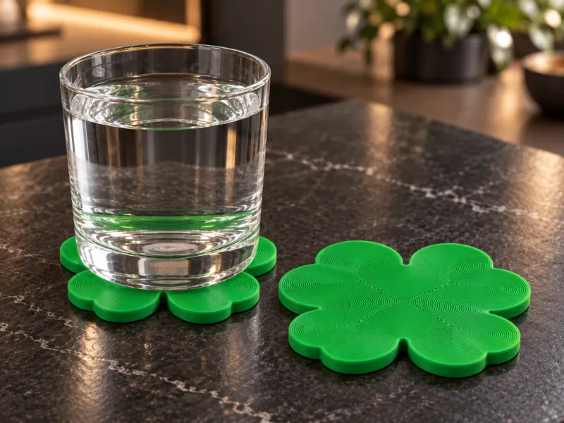 Lucky 4 Leaf Clover Drink Coaster