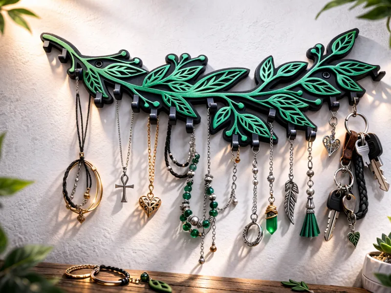 Colgador de pared frondoso para accesorios/collares/llaves