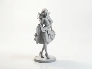 Lady Dancing Sculpture Female Figurine 3D Printable