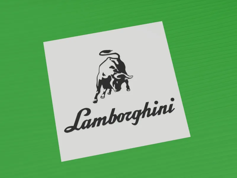 Lamborghini Bull Script Logo Stencil