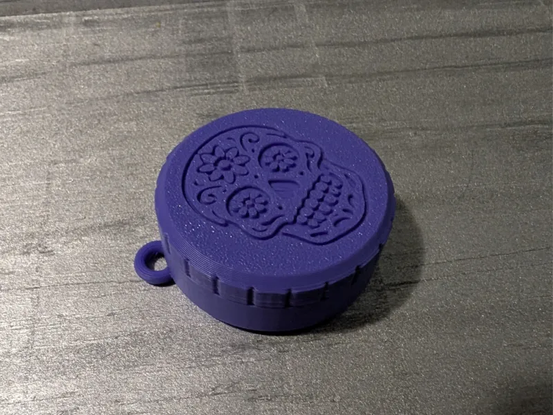 Travel Container Keychain - Sugar Skull
