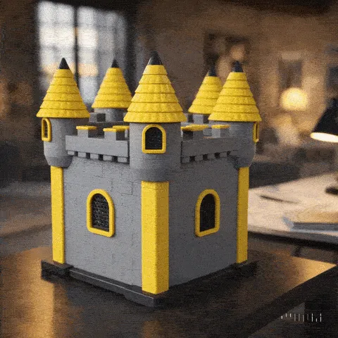 Super cute castle themed piggy bank in XXL size