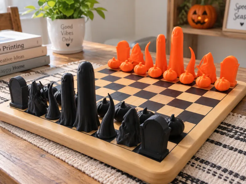 Conjunto de Xadrez de Halloween