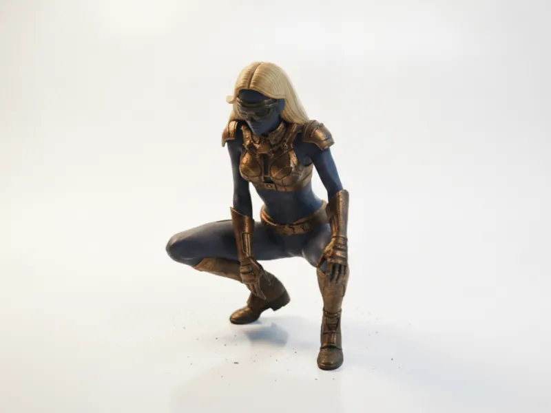 Figurine de Dame Cyborg, Personnage Féminin Sci-Fi Imprimable en 3D