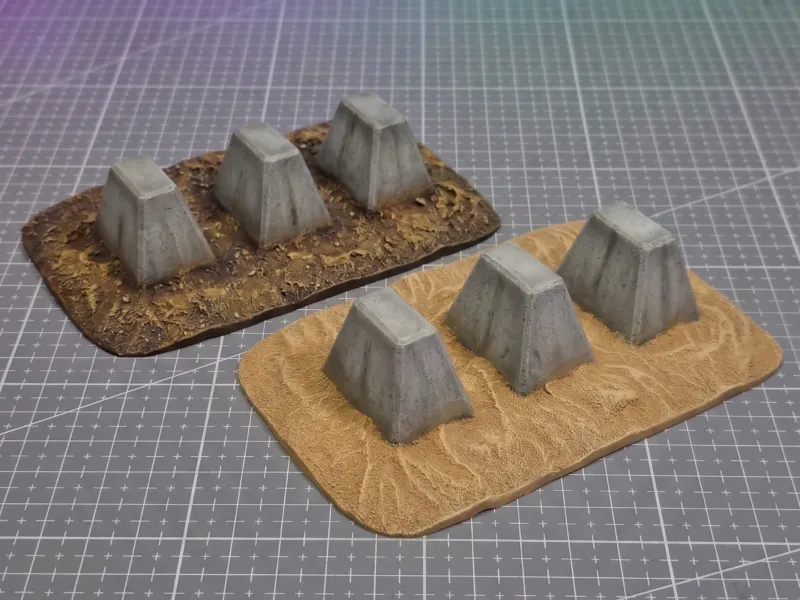 Rectangular Dragon's Teeth - Grimdark Wargame Terrain
