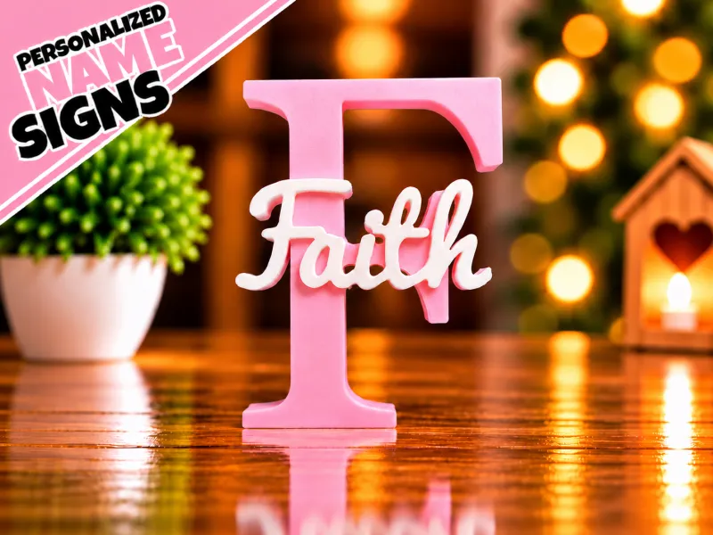 3Dネームプレート - Faith